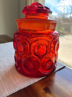 LE smith moon and stars amberina Apothecary Jar